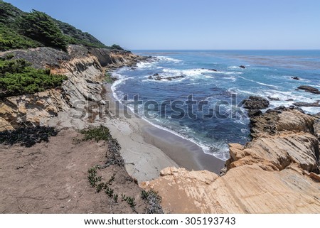 Hiking / walking, on forgotten, secret, hidden trails and paths along the rugged Big Sur coastline, near Carmel and Monterey, CA. on the California Central Coast.
