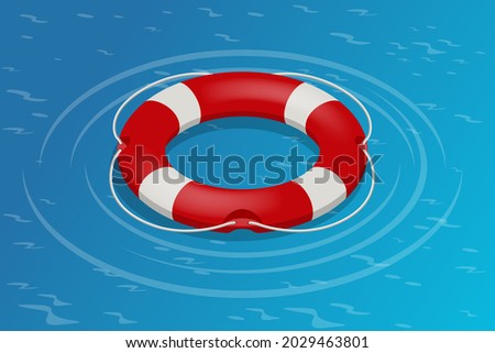 Isometric rescue life belt, marine lifebuoy water safety. isolated on white background. Lifebuoy.