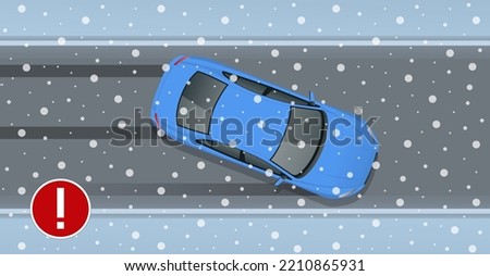 Similar – Image, Stock Photo slippery snow covered road in a forest area