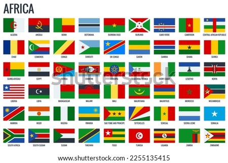 Africa flags. All official national flags of the Africa