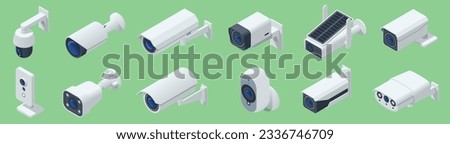 Isometric Face Recognition and Personal Identification Technologies in Street Surveillance Cameras. Face Recognized Accurately With Intellectual Learning System. Camera with face recognition.