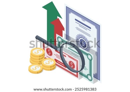 Isometric Treasury Bonds T-Bonds , Municipal or Sovereign Bonds. government bonds are a secure way for investors to earn steady returns while funding essential government projects