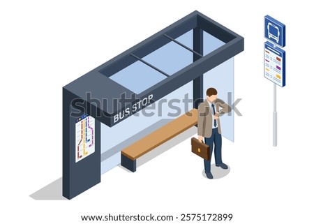 Similar – Image, Stock Photo Waiting shelter with bench