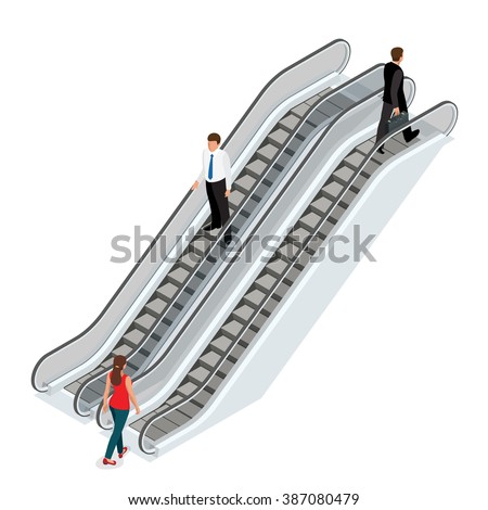  Escalator architecture stair, elevator. An escalator vertical transportation in the form of a moving staircase. Transport device for carrying people between floors of a building.