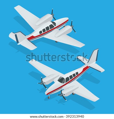 Airplane passenger plane. Flat 3d isometric vector illustration.