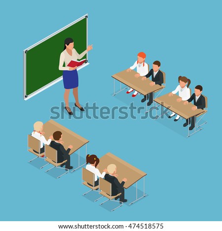 Vector Images Illustrations And Cliparts Isometric School Lesson