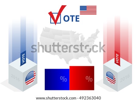 Us Election infographic. Ballot Box. 