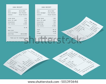 Receipt paper, bill, reciept, invoice. A receipt is a written acknowledgment that a specified article or payment has been received. 