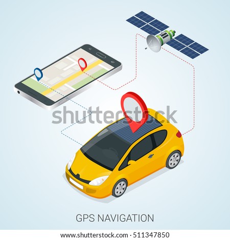 Mobile gps navigation concept. Vector