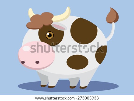 fat cow super cute cartoon vector