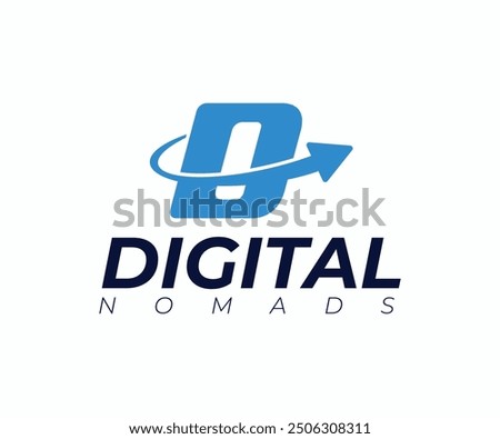 Letter D with arrow. Right Arrow Logo. Usable for Business and Technology Logos. Flat Vector Logo Design Template Element