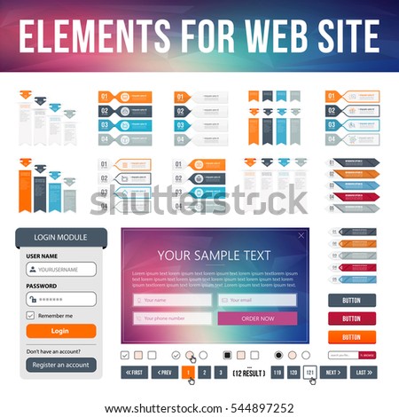 Vector design elements of the web site