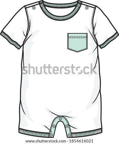 baby rompers flat sketch design