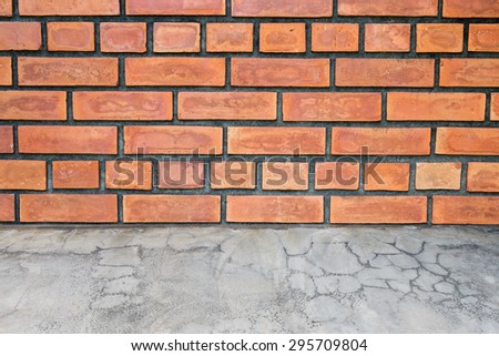 background of old brick wall texture ,Concrete cement floor