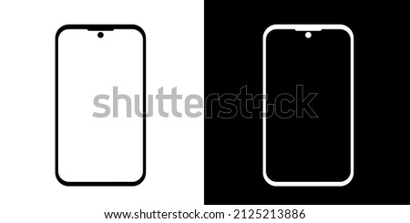 Smartphone vector icons, Mobile phone illustrations. flat linear minimal trendy modern stroke logo graphic art design isolated on white and black background