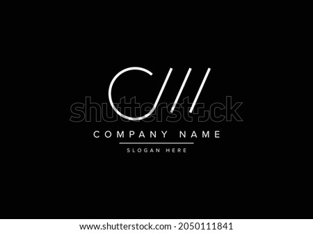 Abstract CM CW initials in line art style for logo design inspiration