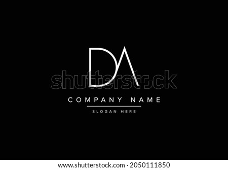 DA logo design, minimal DA line art logo design Stok fotoğraf © 