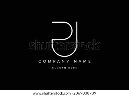 Alphabet letter icon logo PU. Creative PU line art Imagine de stoc © 