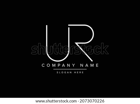 Line art UR monogram logo. Initial letter icon UR