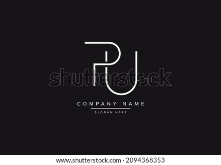 PU letter logo design on luxury background. PU UP monogram initials letter logo concept Imagine de stoc © 