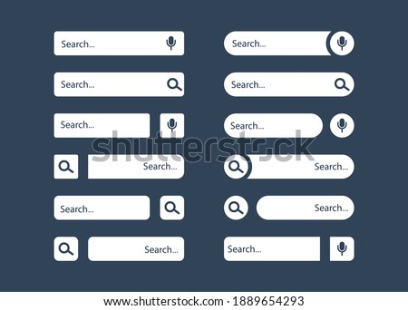 Set of search lines in white. Strips for searching the Internet. Web page design.