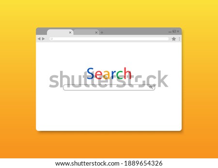 Web browser window. Mockup modern web window search. Vector illustration.