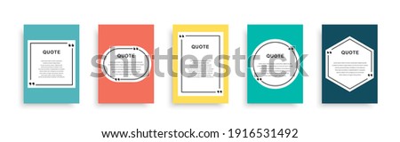 Quote frames blank templates set. Speech bubbles with quote marks. Texting quote boxes. Blank template quote text info design boxes quotation bubble blog quotes symbols. Vector illustration