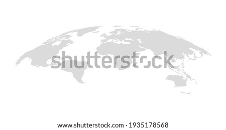 Gray blank vector map of the world isolated on white background. Flat Earth, Globe worldmap icon.