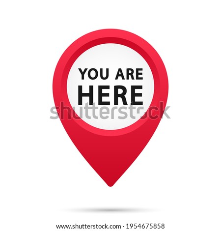 Marker and pointer icon. Iocation indicator. You are here sign icon mark location pointer pin. Destination or location point concept. Vector illustration. EPS-10