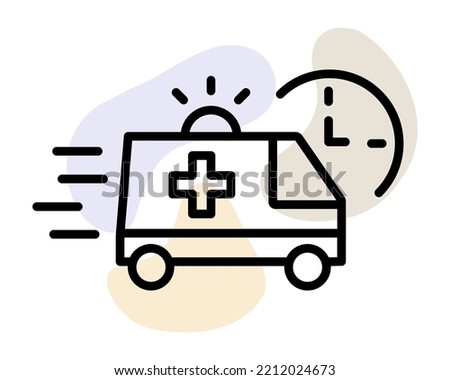 Ambulance icon on white background. Vector sign for mobile app and web sites. Ambulance truck sign. Vector illustration