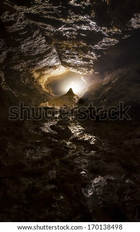 light in a dark cave