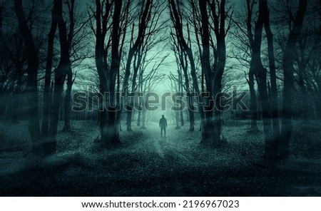 Similar – Image, Stock Photo Shadow of person, tree and traffic signs