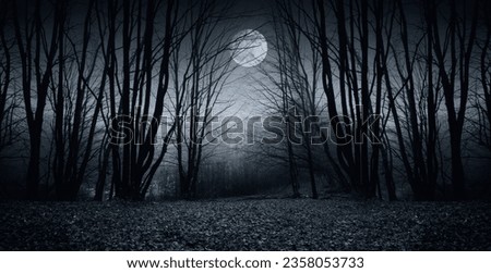 Similar – Image, Stock Photo Full moon on dark gray sky at night