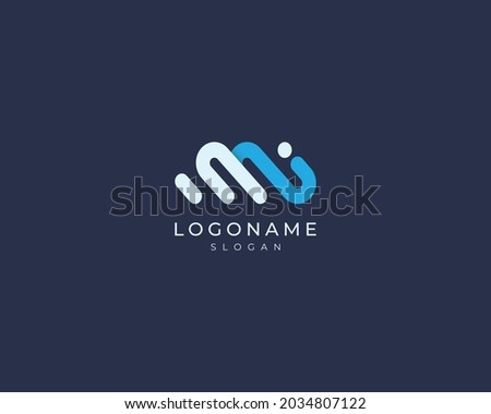 Abstract letter MI logo-mi letter logo design Stok fotoğraf © 