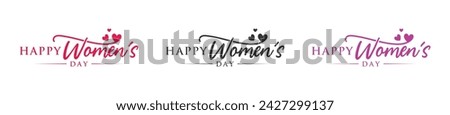 Love style Signature type happy women's day logo, happy women's day, love logo design