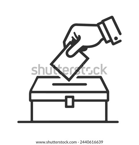 Hand voting ballot box icon, Election Vote concept, Vector illustration on white background.