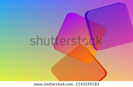 Square transparent plates. Vector illustration of square plates with gradient fill. Background for creativity.