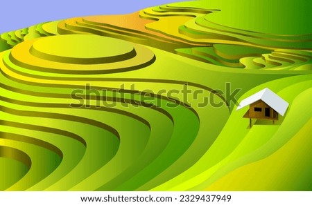 Similar – Image, Stock Photo terrace   field for  coultivation of rice