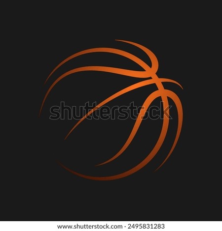 Basketball ball in minimalist style. Vector illustration. Sketch for creativity.