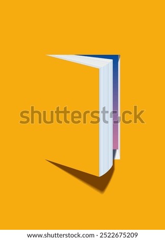 An open book is a door to the world of knowledge. Vector illustration. Sketch for creativity.