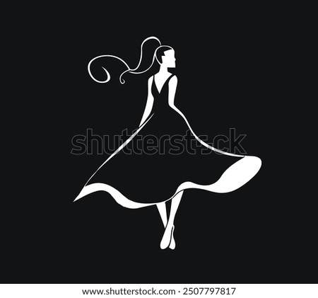 elegant fashion and beauty woman silhouette logo design