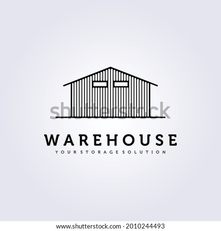 warehouse storage, office industrial logo vector illustration icon line art symbol label template background design simple