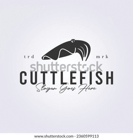 cuttlefish logo seafood icon symbol vector illustration design