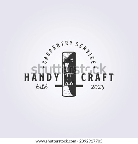 carpenter tool wood plane symbol logo vector illustration design