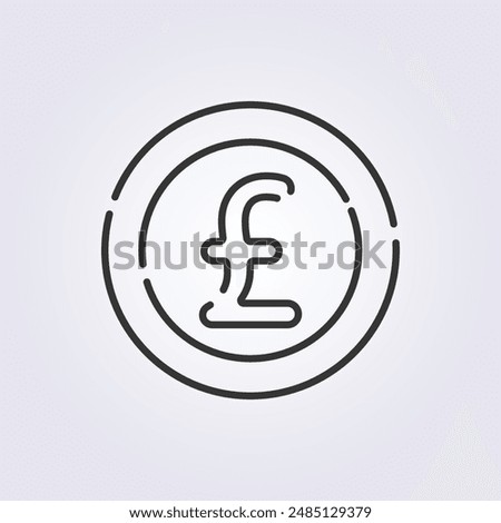 line art pound sterling icon vector illustration design, for business and finance symbol