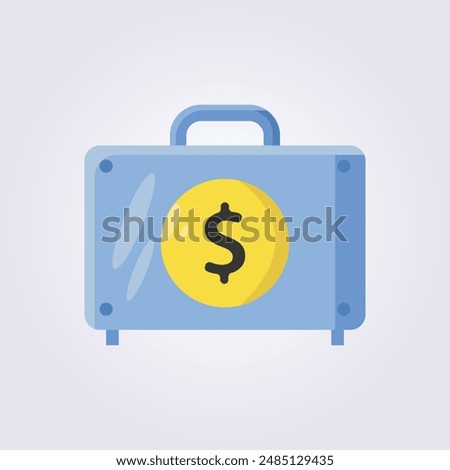 flat money suitcase icon logo vector illustration design, for business and finance symbol