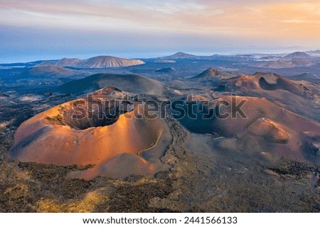 Image, Stock Photo Landscape in Timanfaya National Park. Lanzarote. Canary Islands. Spain.