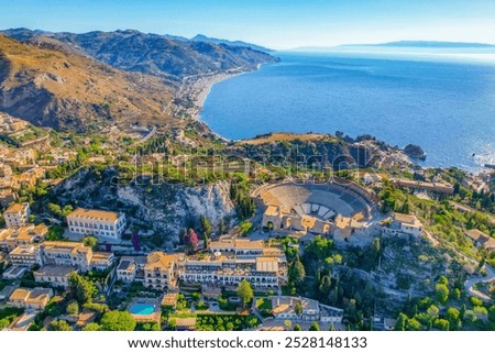 Similar – Image, Stock Photo View from Taormina on a railway station  in Sicily