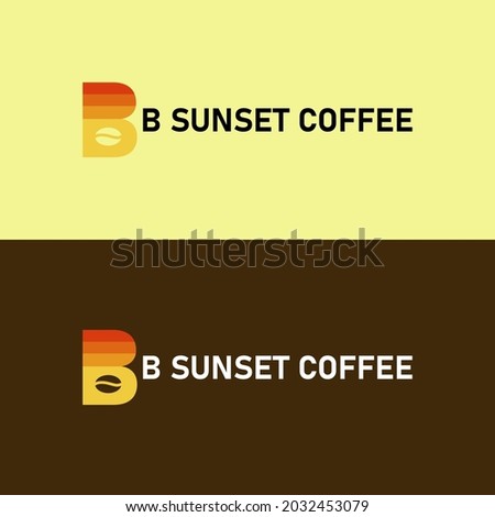 THE LETTER B LOGO IN COMPLEX WITH THE COFFEE AND SUNSET ICON