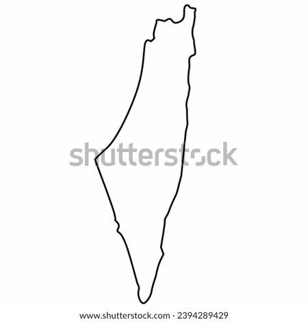 Palestine Map. Palestine Map Vector. White Background. White isolated. Drawing Palestine map. Grid map